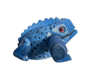 4" Wooden Musical Frog - Blue Dart Design | Percussion Instrument