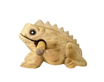 3" Wooden Musical Frog - Natural Design | Percussion Instrument