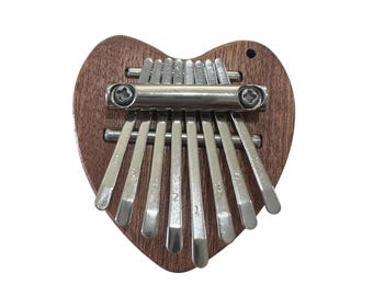 Heart-Shaped Wooden Kalimba – 8-Key Thumb Piano
