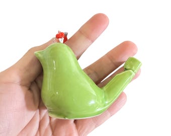 Ceramic Water Whistle Blue Bird (Green)