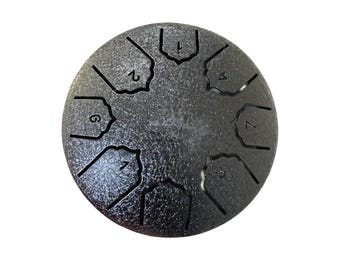 Black Steel Rain Drum  4 Inch Percussion Instrument with Mallet