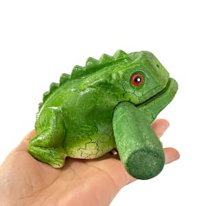 4&quot; Large Wooden Musical Green Tree Frog Percussion Instrument