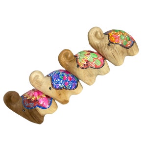 Unique hand-painted wooden elephant