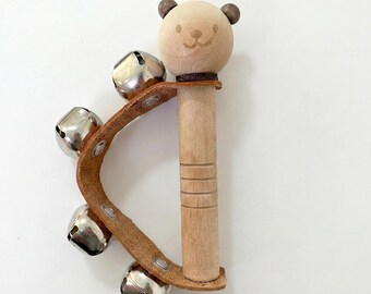 Wooden Bear Bell Stick