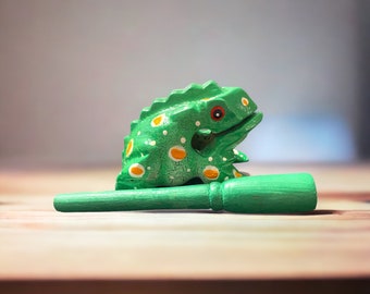 Small Pastel Green Frog Musical  Percussion Instrument