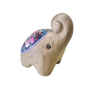 Unique hand-painted wooden elephant