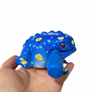 3&quot; Painted Winter Frog Musical  Percussion Instrument/ Personalized Wooden Frog