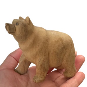 Wooden Polar Bear decoration figurine