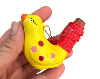 Clay Water Whistle Bird Yellow