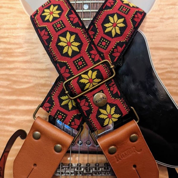 Sunflower Leather Guitar Strap