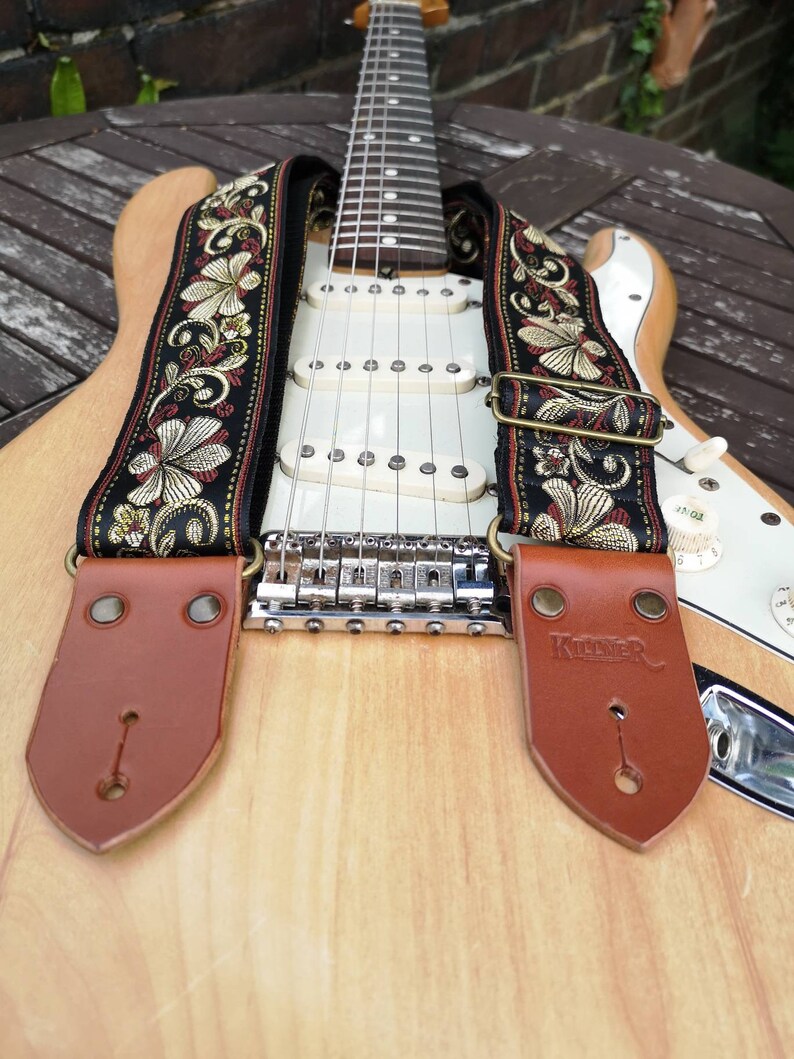 Western Frontier Leather Guitar Strap Etsy