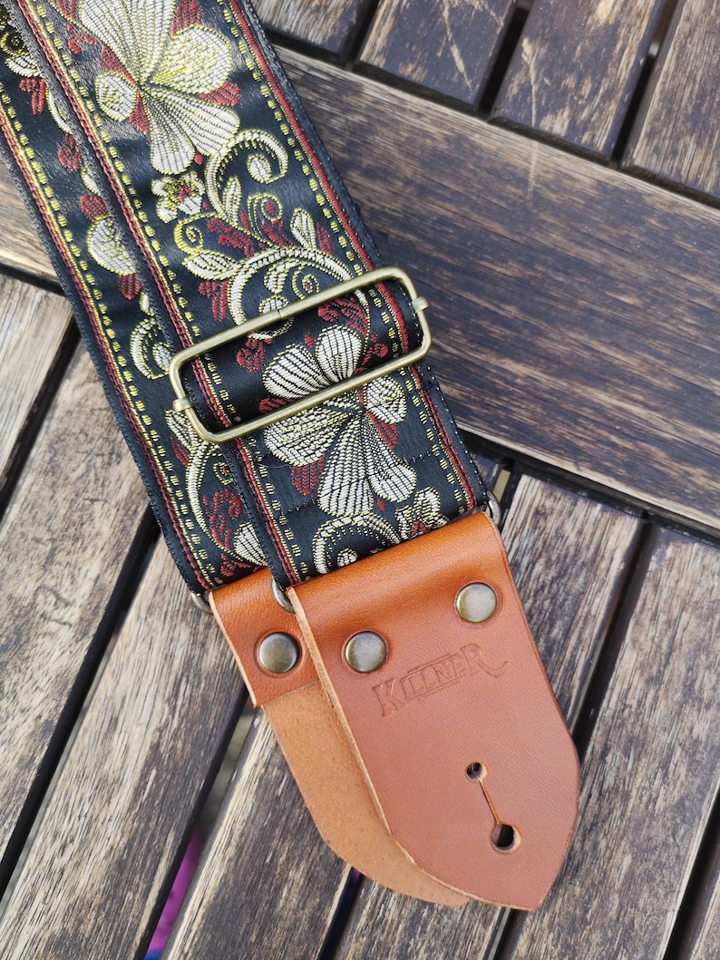 Western Frontier Leather Guitar Strap Etsy