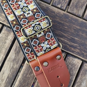 Folk Festival Leather Guitar Strap