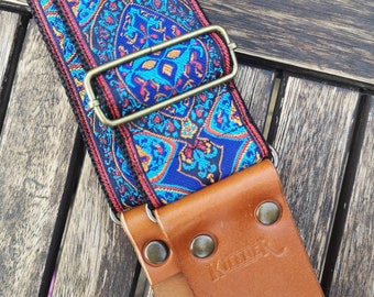 Peacock Leather Guitar Strap