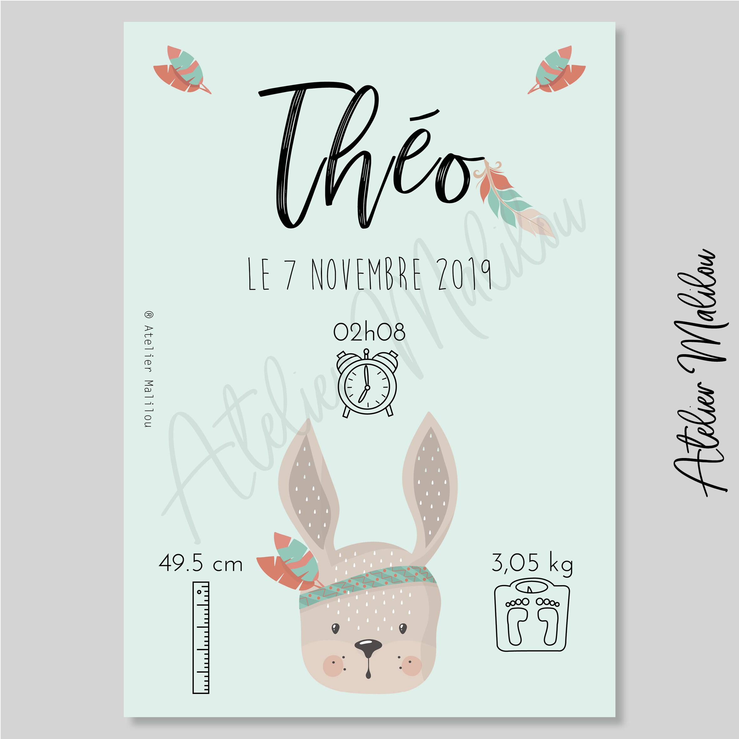 Affiche Naissance Indien