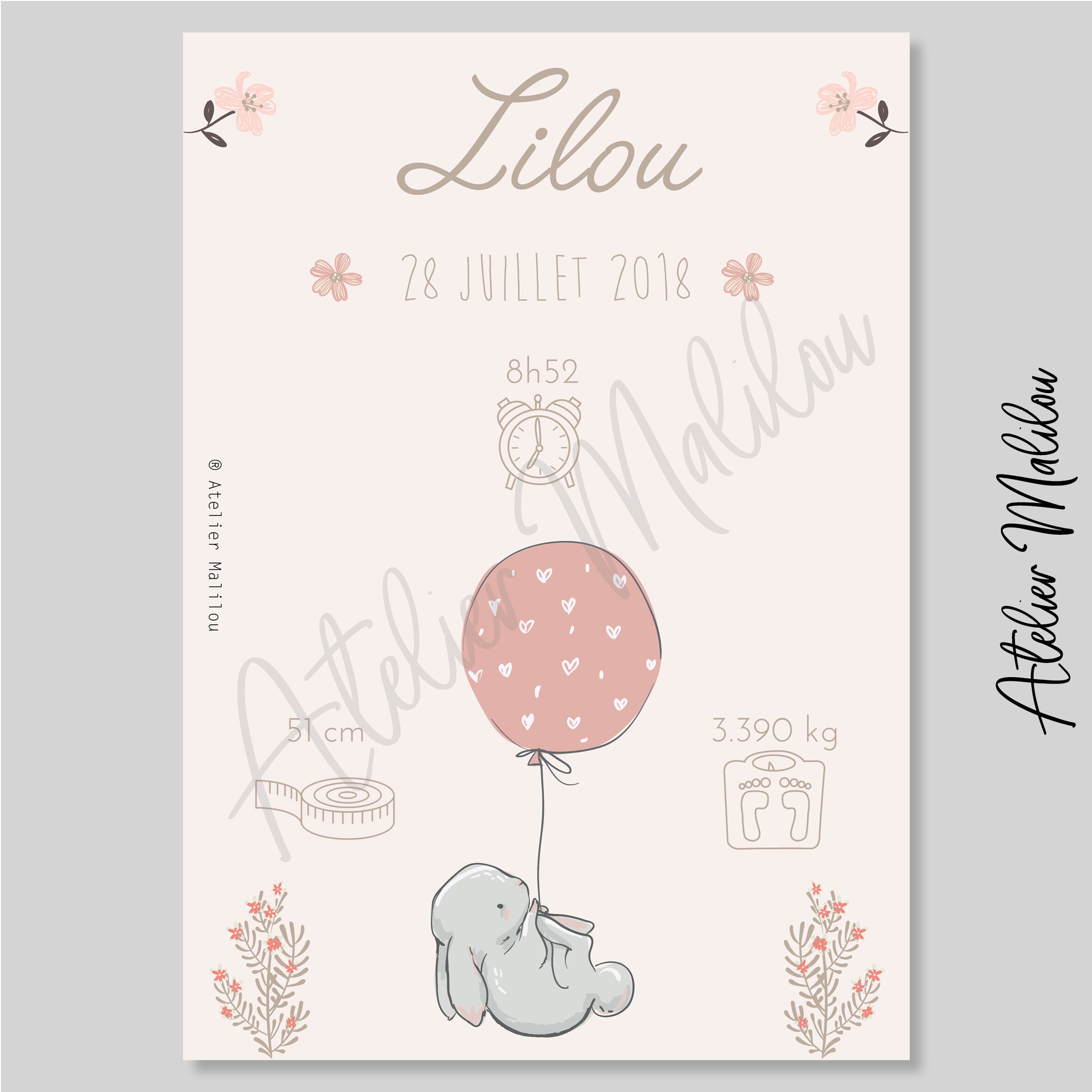 Affiche Naissance Petits Lapins