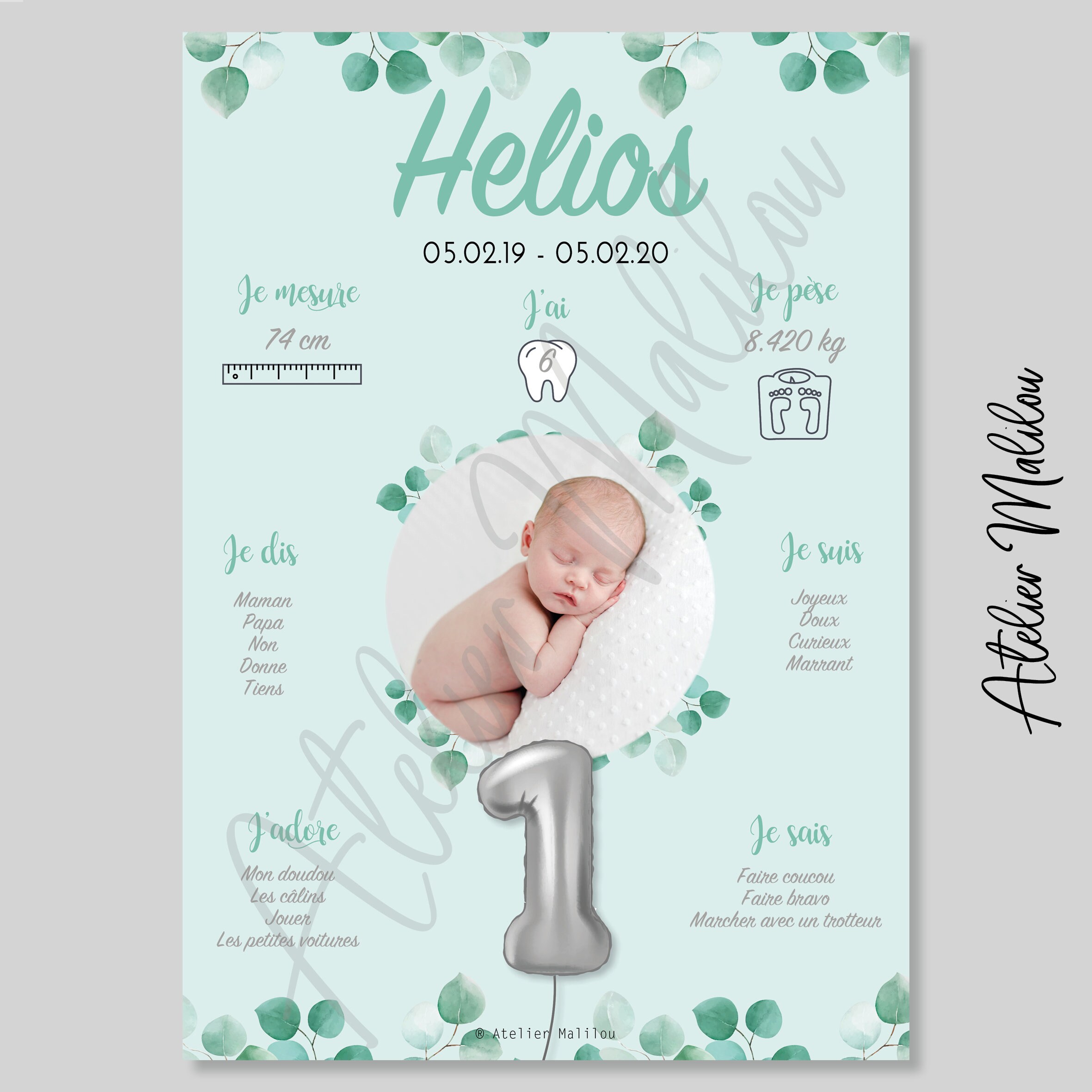 Affiche Anniversaire Eucalyptus