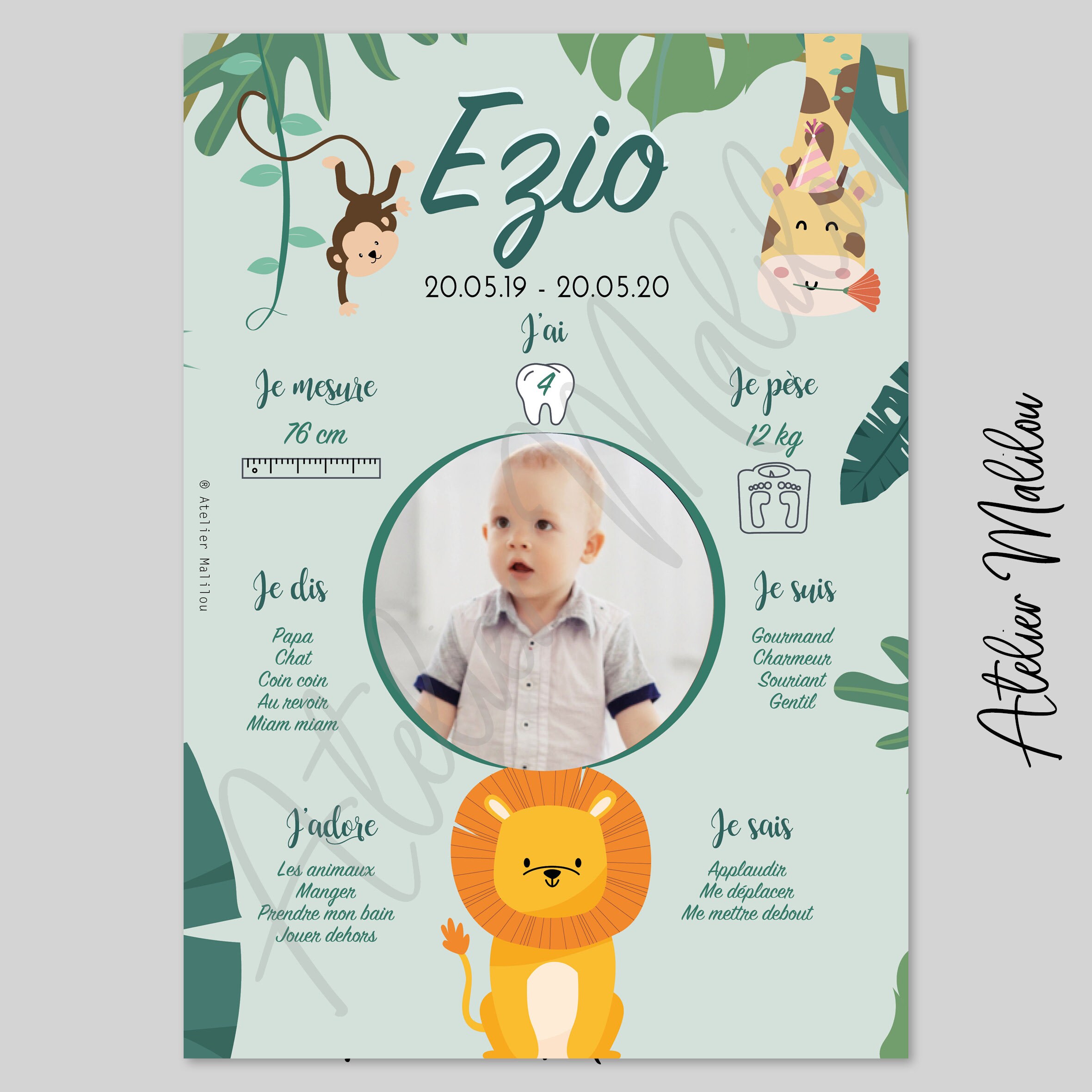 Affiche Anniversaire Jungle