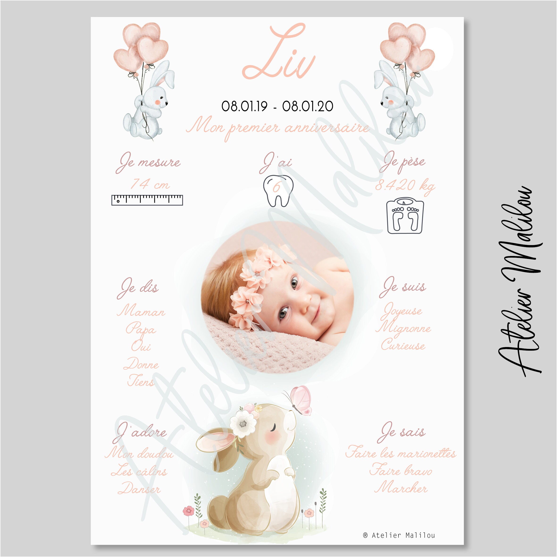 Affiche Anniversaire Lapin