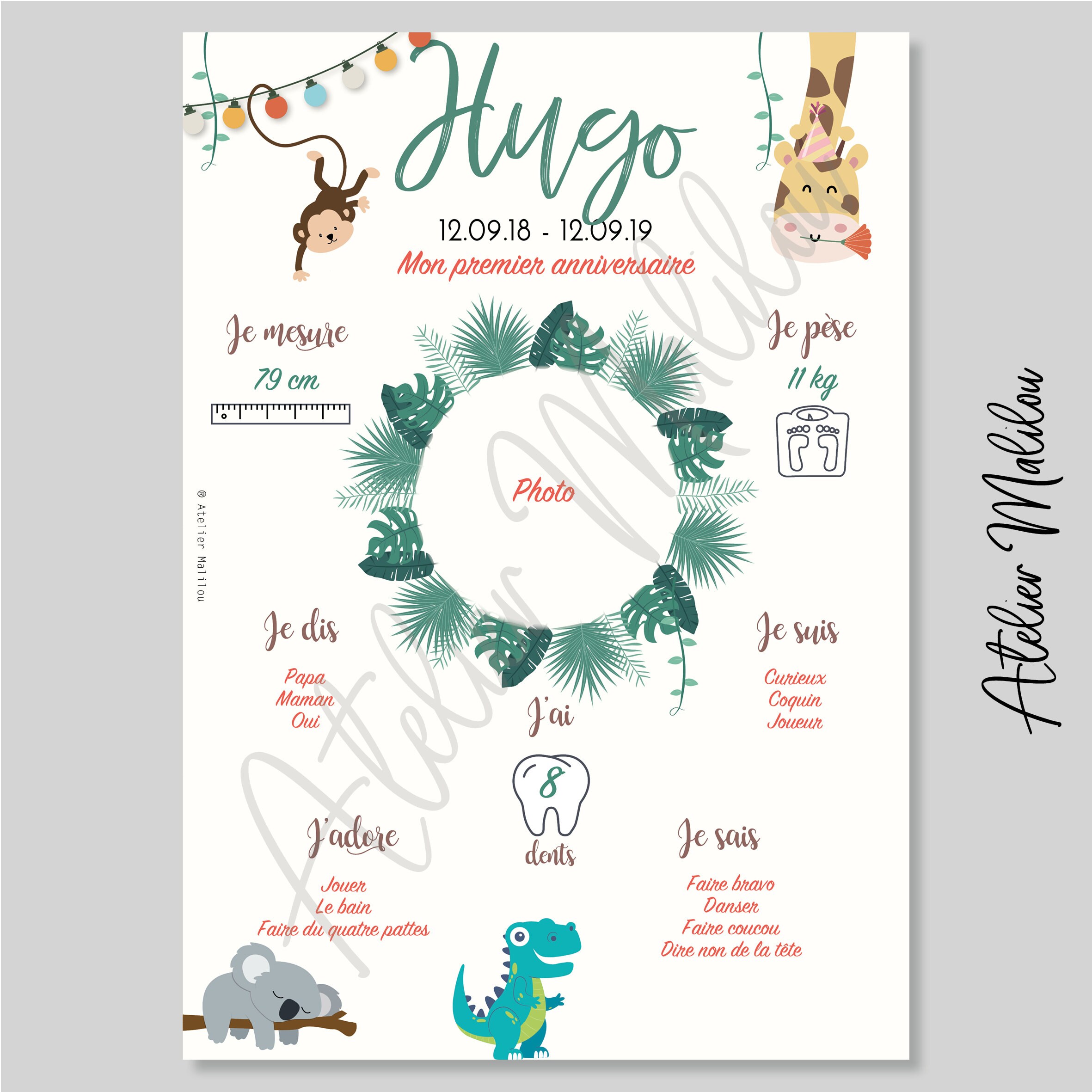 Affiche Anniversaire Jungle