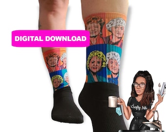 Golden Girls Athletic Sock template for sublimation - DIGITAL DOWNLOAD FILE - Silky Socks Athletic