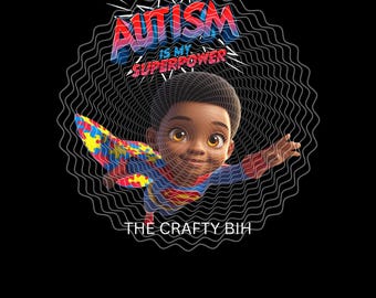 Autism Superpower (African-American Boy and Girl) digital file PNG