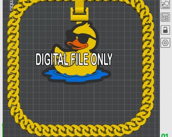 Cool Rubber Duck Hype Chain STL – Cuban Link Chain Necklace 3D Print File, Digital Download