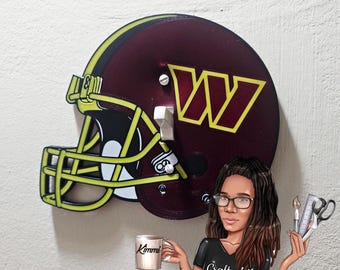 Football helmet light switch cover plate