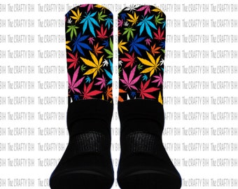 Colorful Marijuana Sock Template for Sublimation Socks (instant digital download, no socks will be shipped)