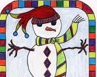Andy's Snowman - Rug Hooking Pattern