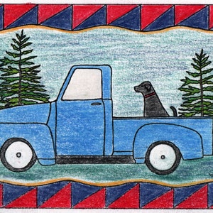 Vintage Ride - Teppich Haken Muster