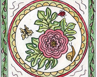 Garden Life Mat - Rug Hooking Pattern