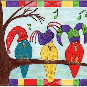 Crooning Trio - Rug Hooking Pattern