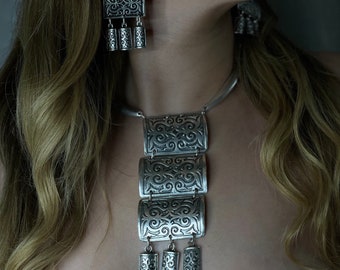 Collana etnica chic fatta a mano / Set collana tribale Boho