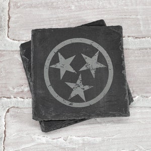 Tennessee Coasters - Stars Coasters - Tennessee Gift - Slate Coasters - Engraved Coasters - Coaster Set - Wedding Gift - Housewarming Gift