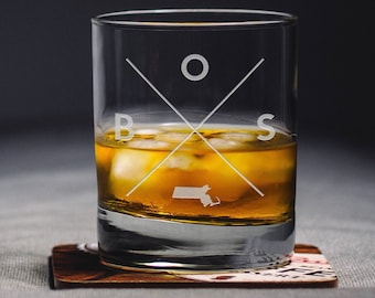 Boston Rocks Glass - Boston Whiskey Glass - Boston Glass - BOS Glass - Boston