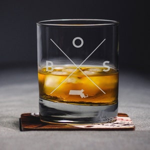 Boston Rocks Glass - Boston Whiskey Glass - Boston Glass - BOS Glass - Boston