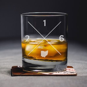 Cleveland 216 Area Code Whiskey Glass | 216 Area Code Whiskey Glass - Custom Area Code Rocks Glass - 216 Glass - Cleveland Ohio Glass