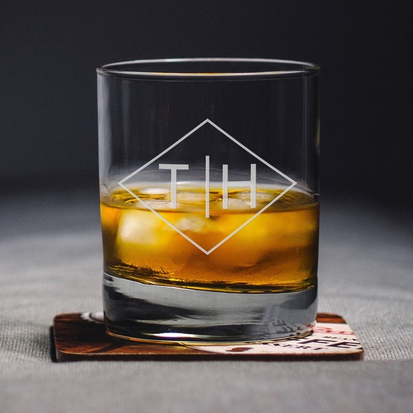 Custom Rocks Glass | Whiskey Glass - Rocks Glass - Scotch Glass - Low Ball Glass - Old Fashioned Bourbon Glass - Christmas Gift for Men