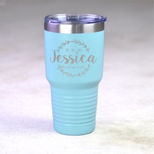 Bridesmaid 30 oz Insulated Tumbler. Bridesmaid Gift Tumbler. Personalized Wedding Tumblers. Maid of Honor Gift. Bridesmaid Gift Set. Custom