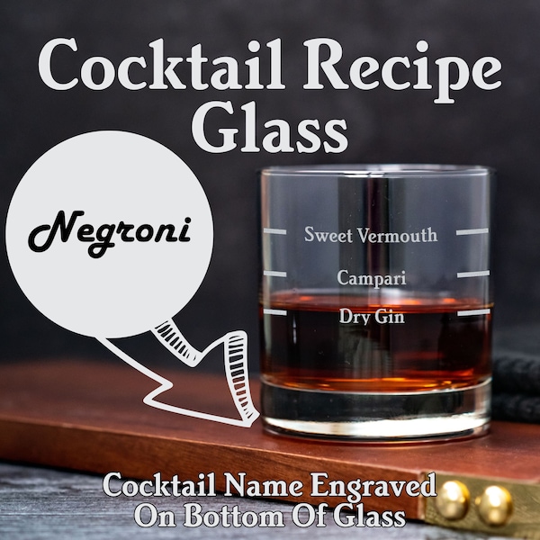 Negroni Recipe Glass. Negroni Recipe Glass. Negroni Glass. Gin Drinker Gift. Home Bartender Recipe. Cocktail Recipe Glass. Drink Recipe