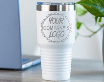 Customer Gift Logo Tumblers. Company Logo 30 oz Stainless Steel Insulated Tumblers. Business Gifts Client Gift Custom Logo Tumbler Employee