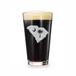 South Carolina Beer Glass - Palmetto Beer Glass - Palmetto Pint Glass - South Carolina Pint Glass - Beer Glass - Beer Gift - Beer Mug