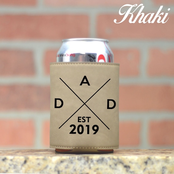 DAD Established Leather Can Cooler. Personalized Year. Dad Gift. New Dad  Beer Gift. First Time Dad Gift. Dad Christmas Gift. Father's Day 