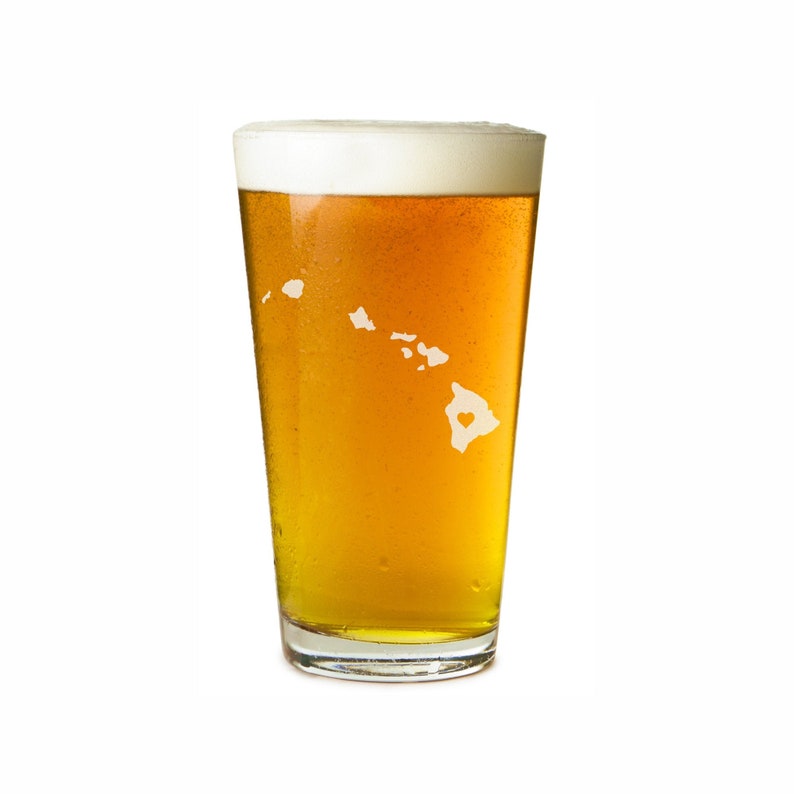 Hawaii Beer Glass State Pint Glass Pint Glass Etsy