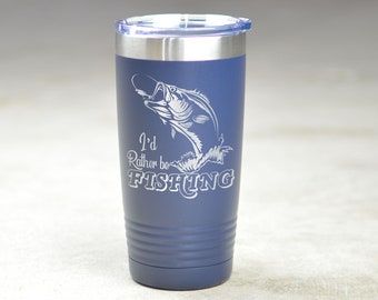 I'd Rather Be Fishing 20 oz Insulated Tumbler. Fisherman Gift. Funny Fishing Tumbler. Fishing Dad Gift. Custom Insulated Tumbler