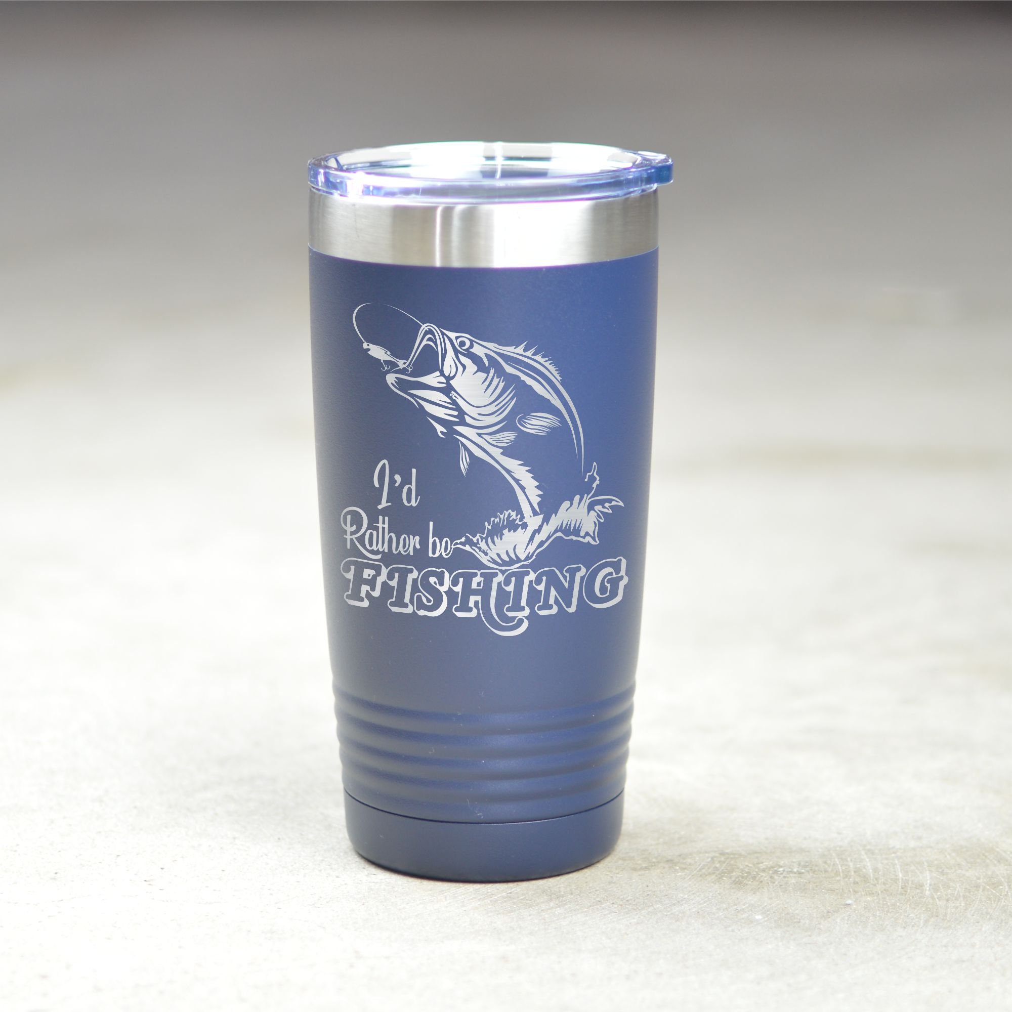 I'd Rather Be Fishing 20 Oz Insulated Tumbler. Fisherman Gift