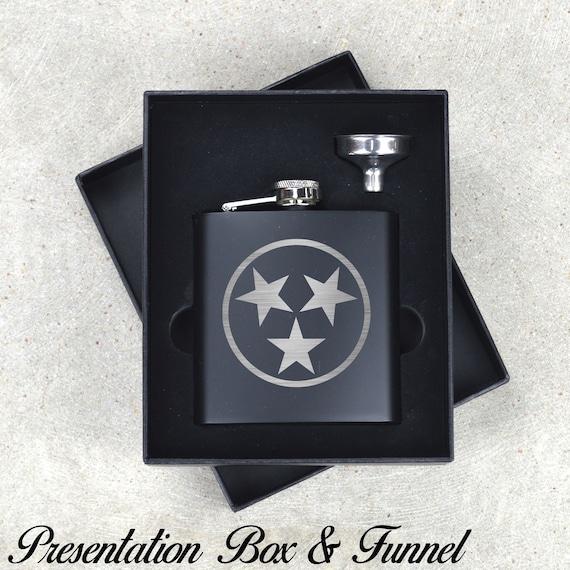 Tennessee Stat Flag Flask. Tennessee Stars Flag Flask. Tennessee Fan Gift Flask. Tennessee Flask. Tennessee Flag Inspired Flask