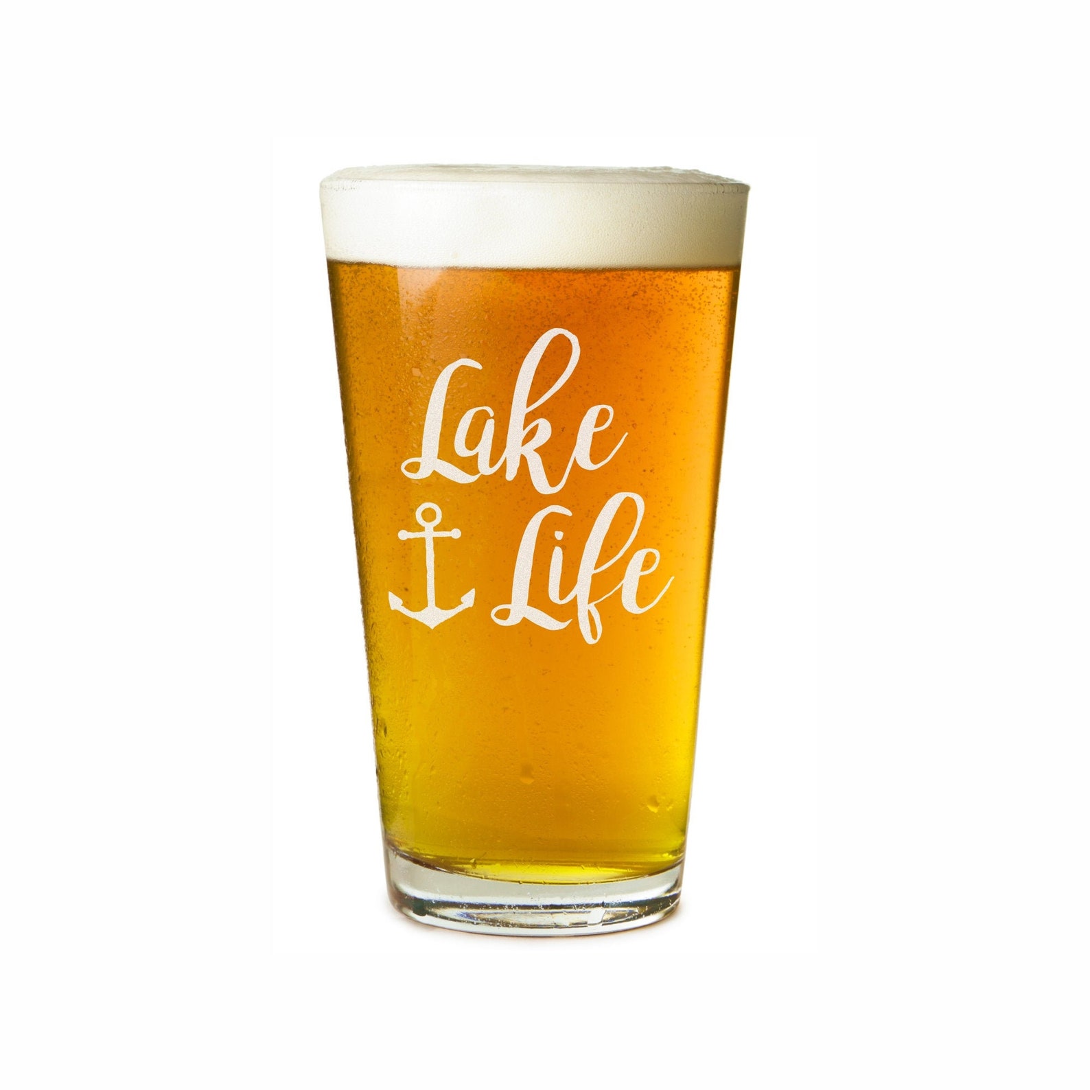 Lake Life Beer Glass Lake Life Pint Glass Beer Gift Beer Etsy