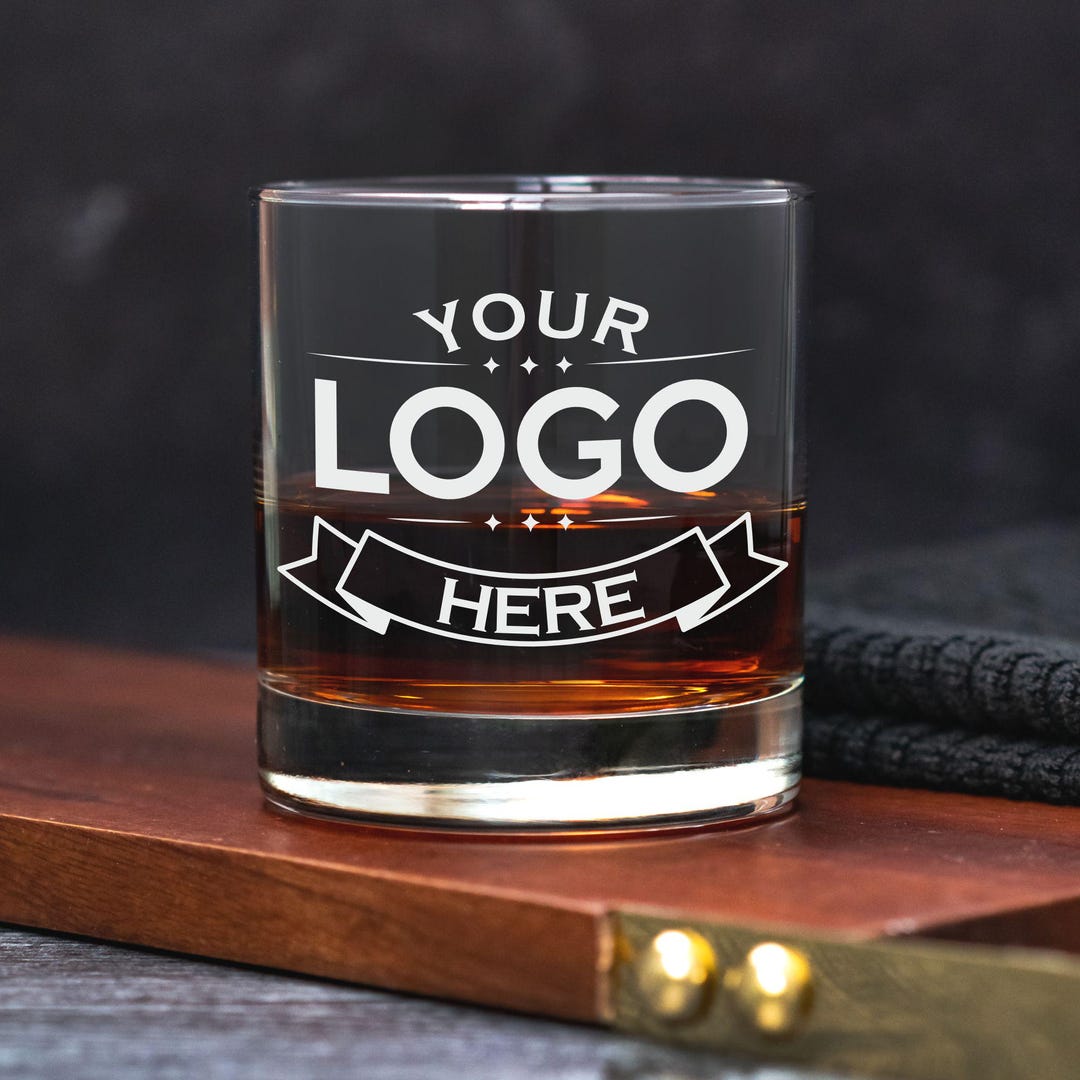 Custom Logo Rocks Glass. Business Whiskey or Scotch Glasses Business ...
